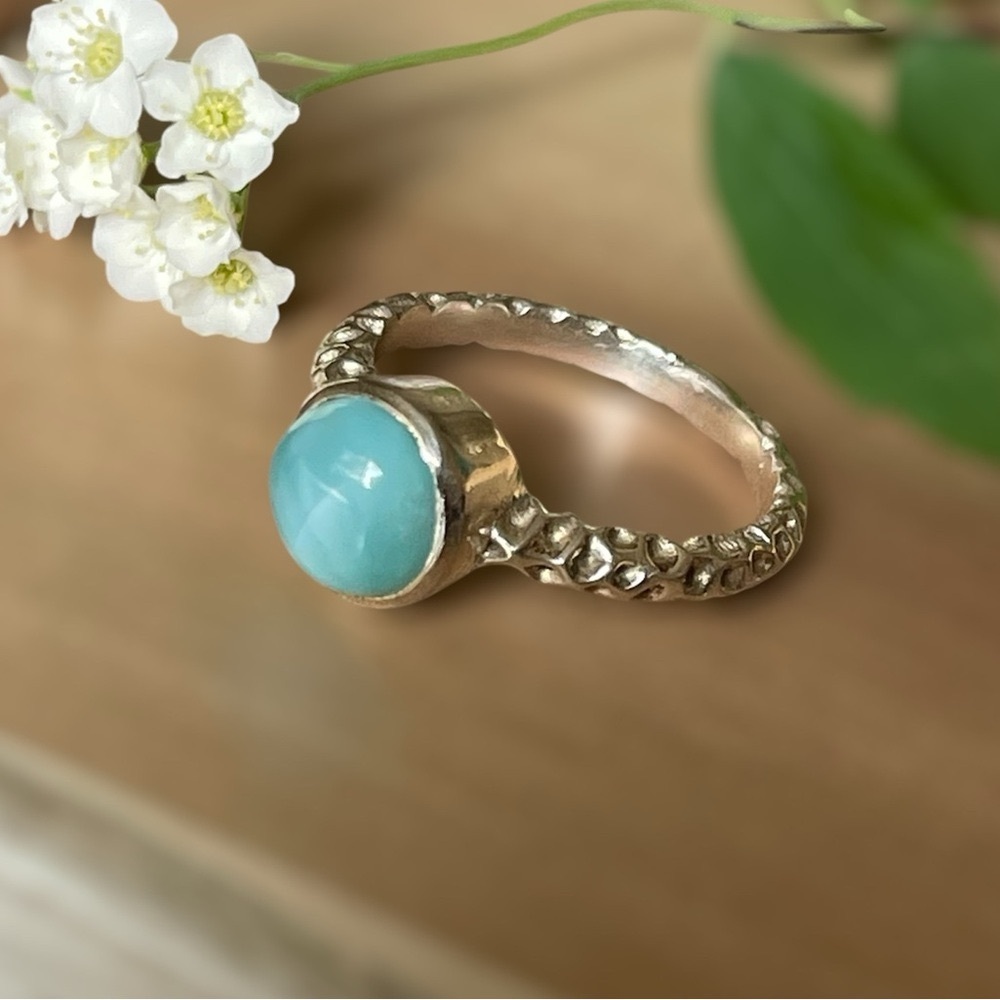 Larimar Ring in 925 Sterling silver (US 8 & 8.5)